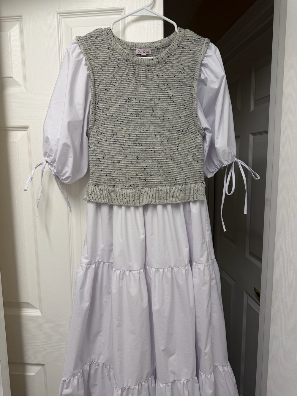 Anthropologie Dot & Lu Maternity Sweater Vest Twofer Maxi Dress Size S - Picture 6 of 14